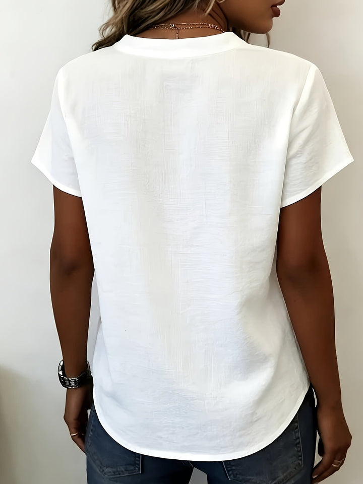 Salish – Kurzarm Bluse Mit Knöpfen