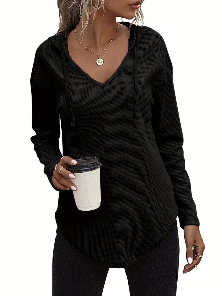 Heydi – Langarm Pullover Mit Kapuze Und Abgerundetem Saum