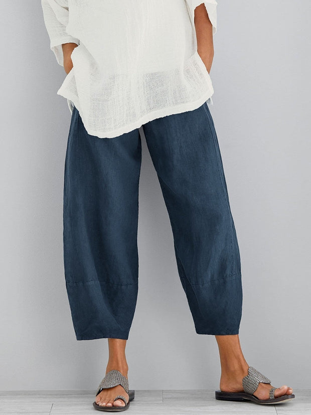 Taylah - Weit Geschnittene Leinenhose