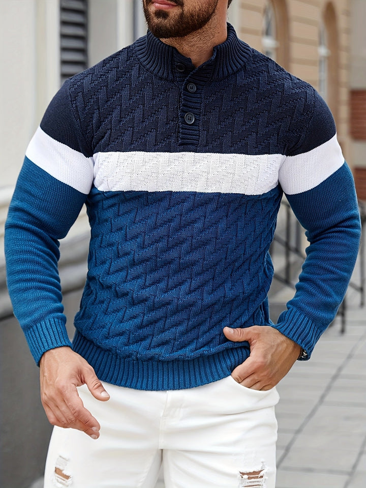 Lilfad - Lässiger Strick Pullover Mit Stehkragen