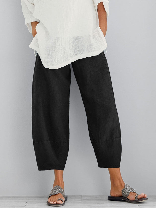 Taylah - Weit Geschnittene Leinenhose
