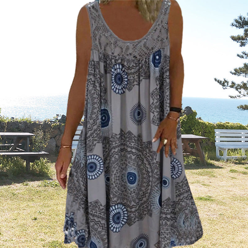 Paduch – Lässiges ärmelloses Sommer Kleid Mit Drucken