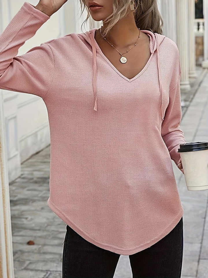 Seonie – Langarm Kapuzenpulli Mit V-ausschnitt