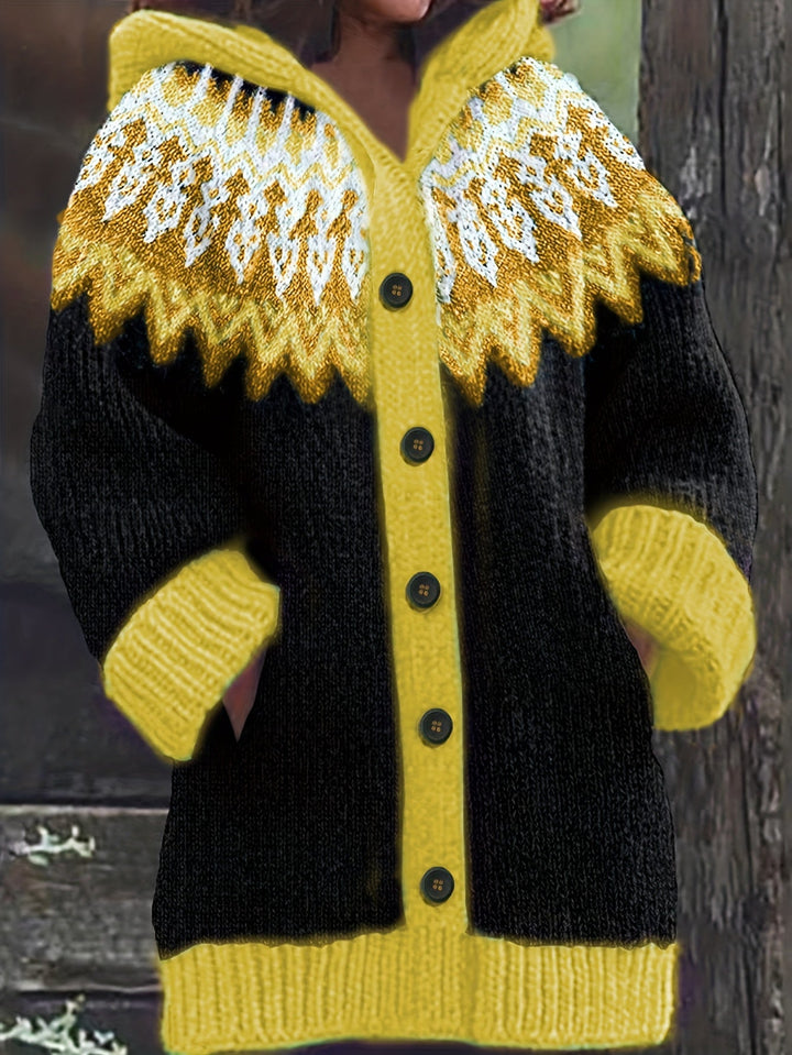 Gulnur - Eleganter Winter Pullover Mit Kapuze Und Langen Ärmeln