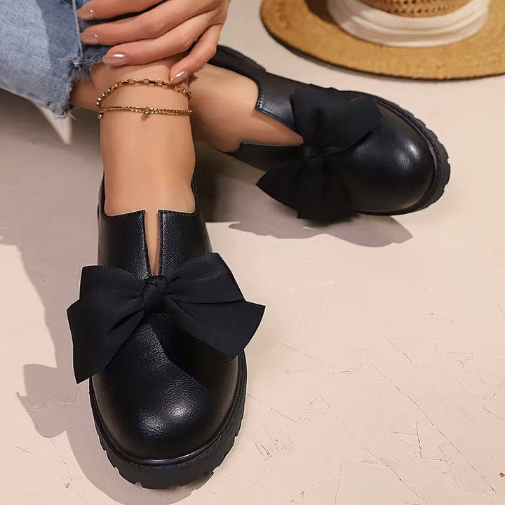 Nargiza - Elegante Loafer Mit Schleife Runder Zehenpartie Und Klobiger Sohle