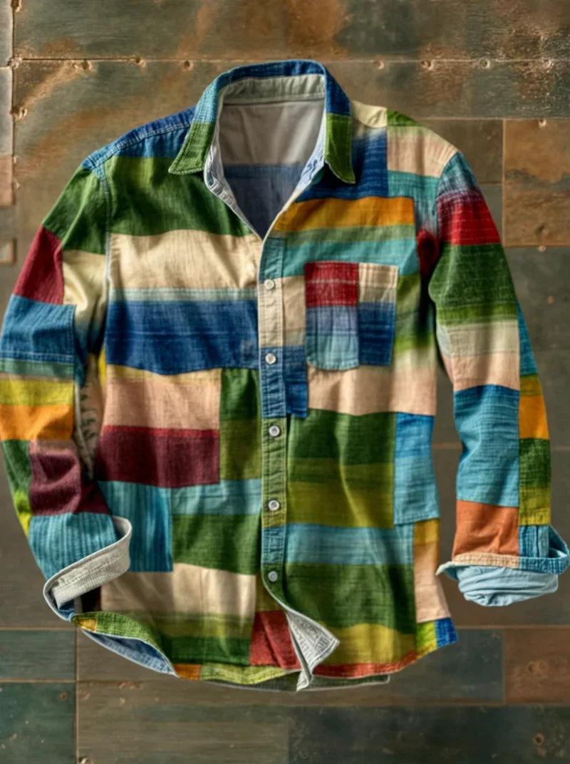 Jhoanny - Langarmshirt MIT Geometrischem Patchwork muster