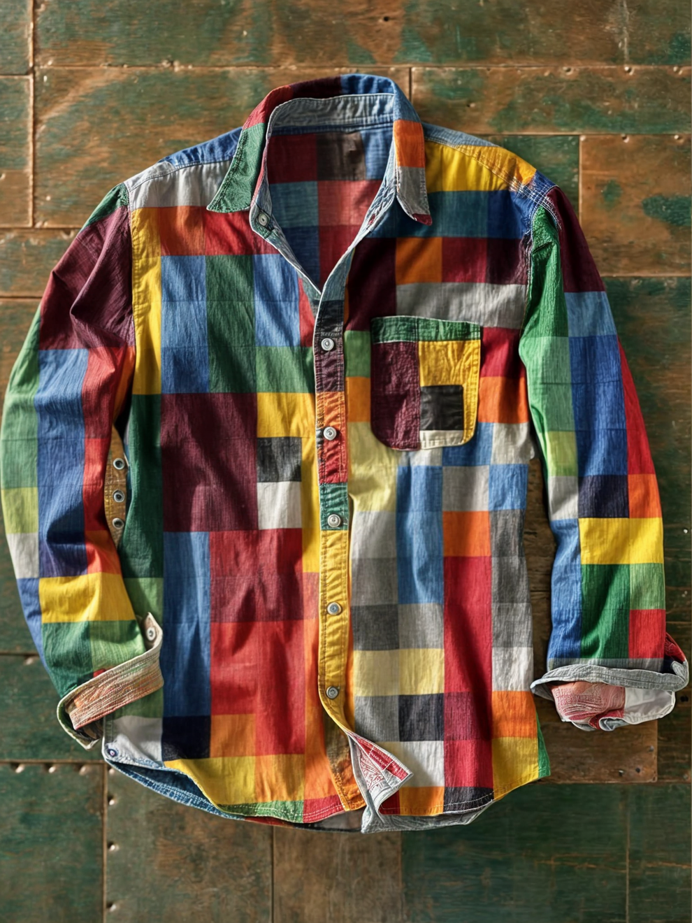 Jhoanny - Langarmshirt MIT Geometrischem Patchwork muster