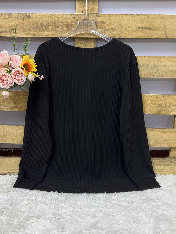 Keeler - Langärmliges Geripptes Henley Hemd Mit Knöpfen