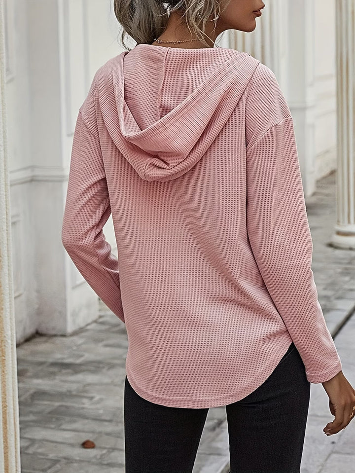 Seonie – Langarm Kapuzenpulli Mit V-ausschnitt