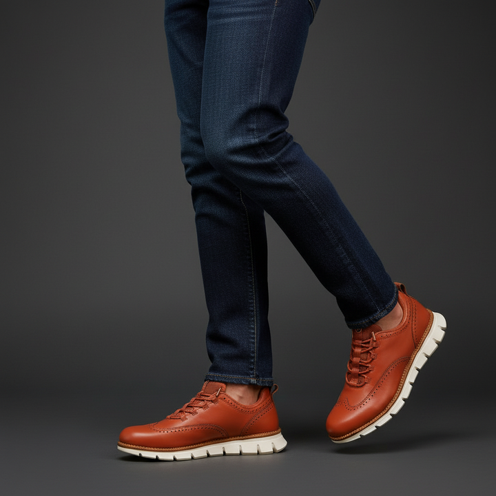 Heijnen – Sneaker Aus Leder im Wingtip Brogue Stil