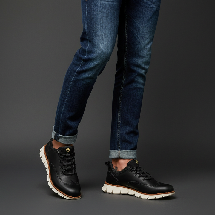Heijnen – Sneaker Aus Leder im Wingtip Brogue Stil