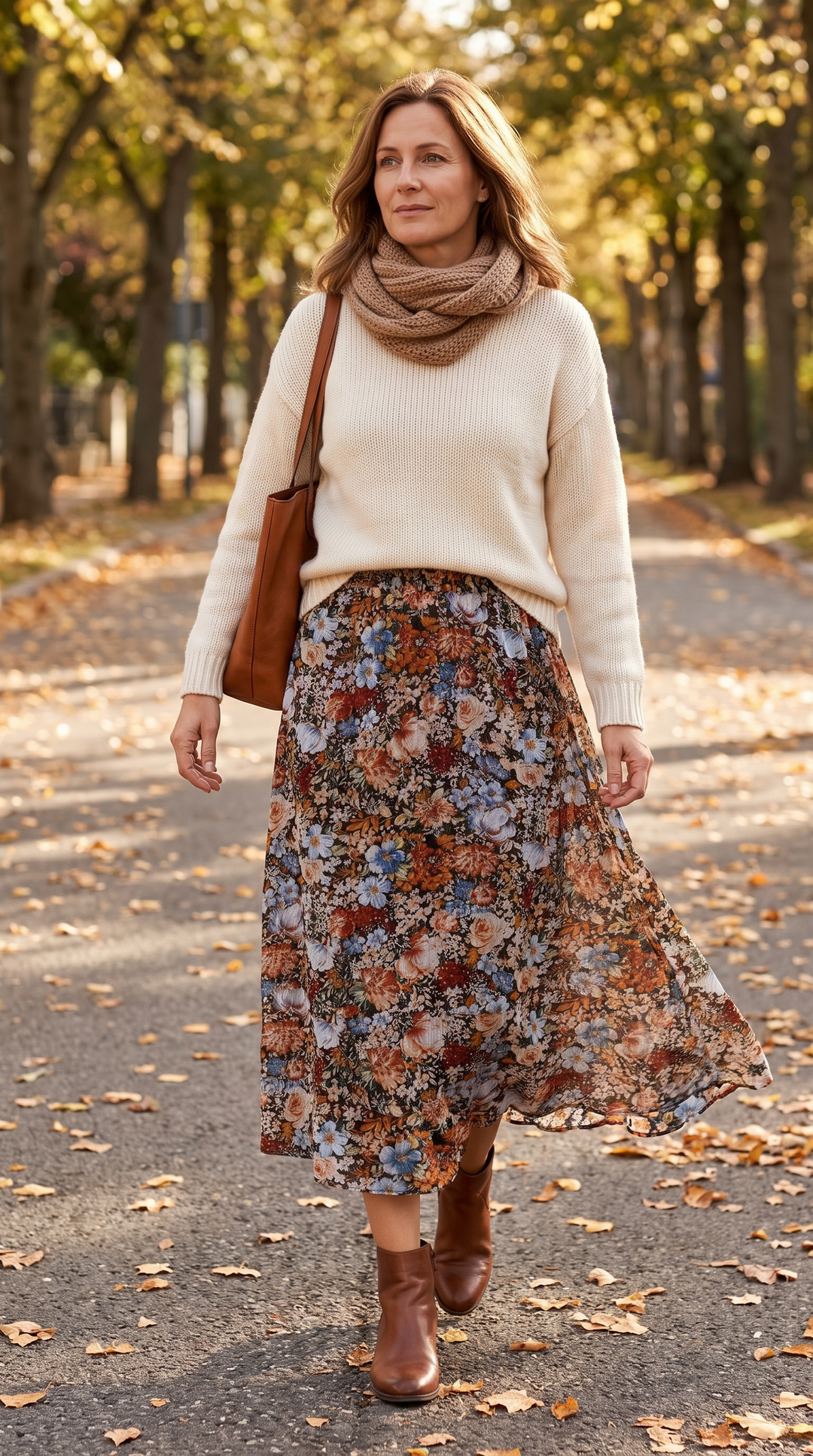Zolina – Rock MIT Blumen Muster Und Elastischem Bund