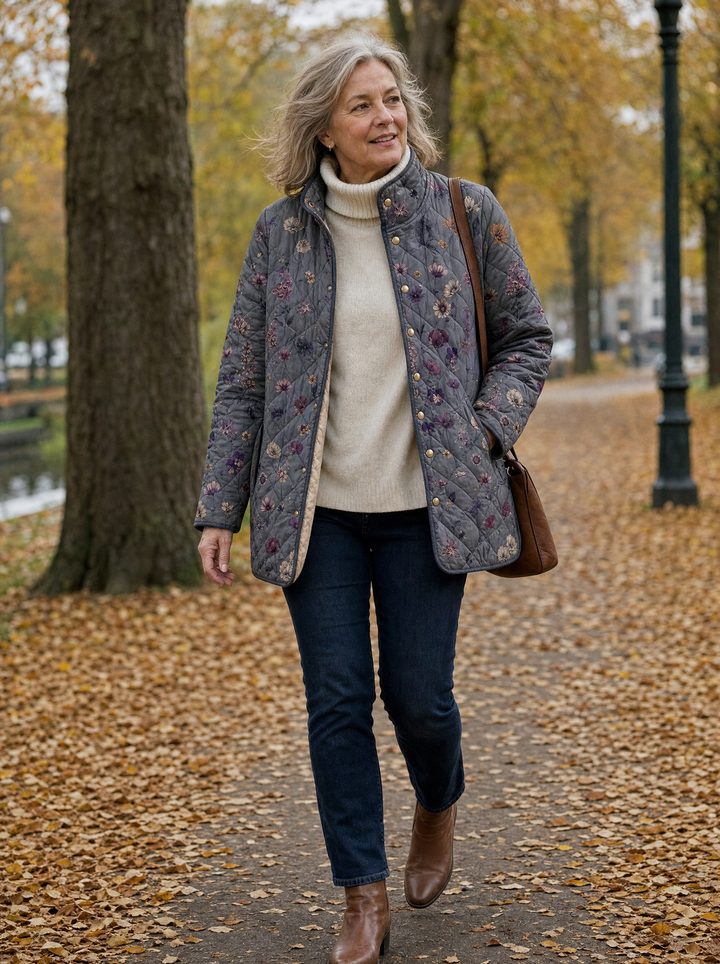 Kizil - Quilted Floral Print Coat