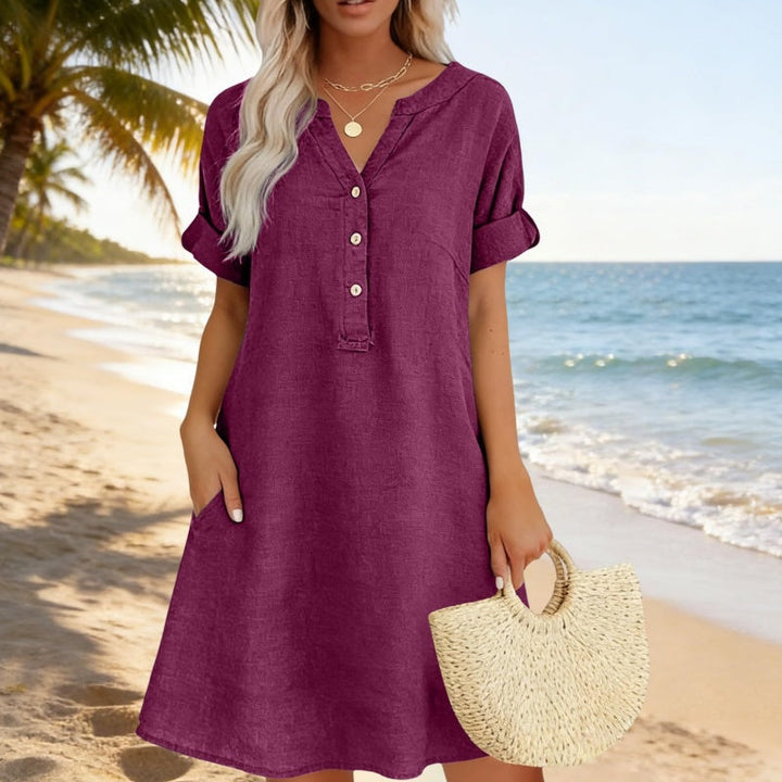 Jolande – Tunika Kleid Mit V-Ausschnitt Und Taschen