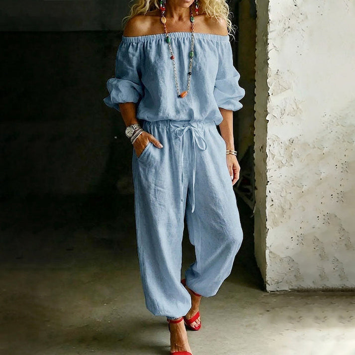 Gunay - Stylischer Jumpsuit Mit Schulterfreiem Ausschnitt