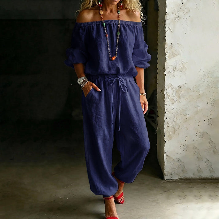 Gunay - Stylischer Jumpsuit Mit Schulterfreiem Ausschnitt