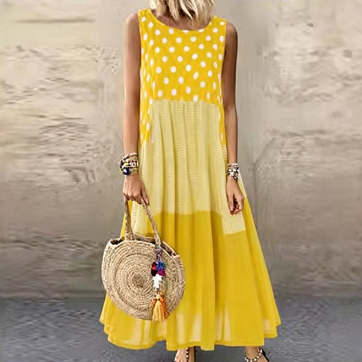 Shezina – Ärmelloses Patchwork-Kleid