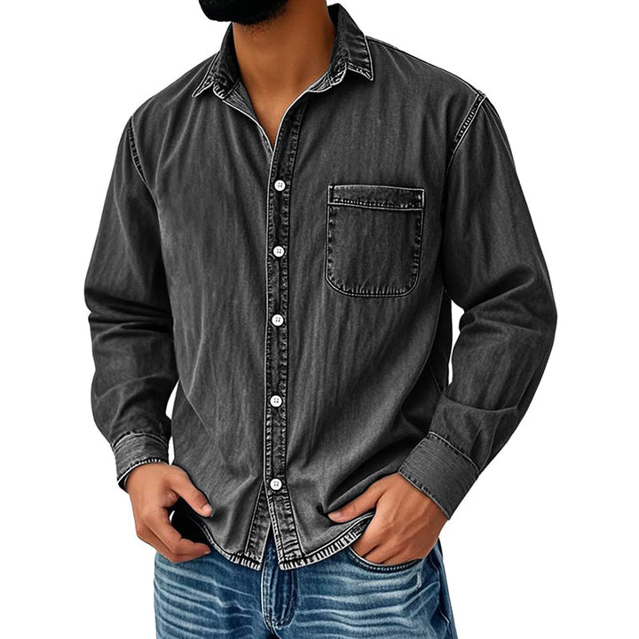 Brindan – Langärmliges Jeanshemd mit Knöpfen
