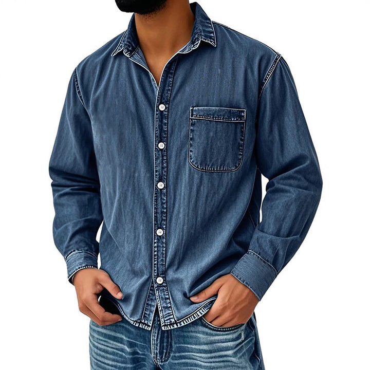 Brindan – Langärmliges Jeanshemd mit Knöpfen