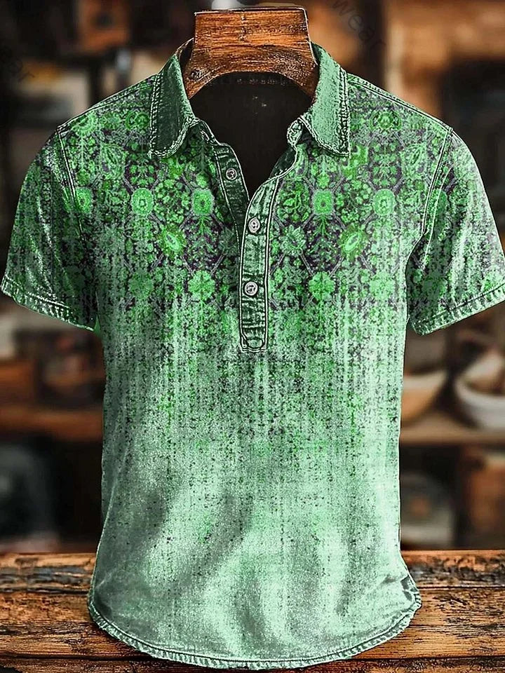 Vishal - Retro Polo Shirt Mit Farbverlauf