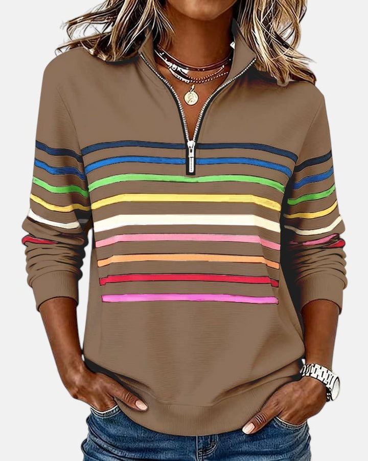 Mourinda - Gestreiftes Sweatshirt in Viertellänge